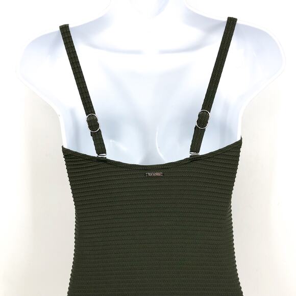 SEA LEVEL SWIM Spinnaker U Bar Bandeau One Piece Swimsuit Size 6 Khaki Green NWT - Picture 7 of 12